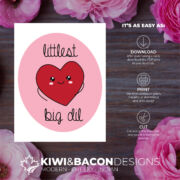 Tiny Heart Big Love Card with a how to guide to download, print, and cut.