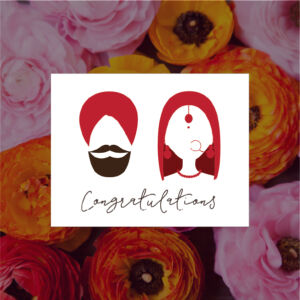 Married Couple Silhouette – Congratulations Card